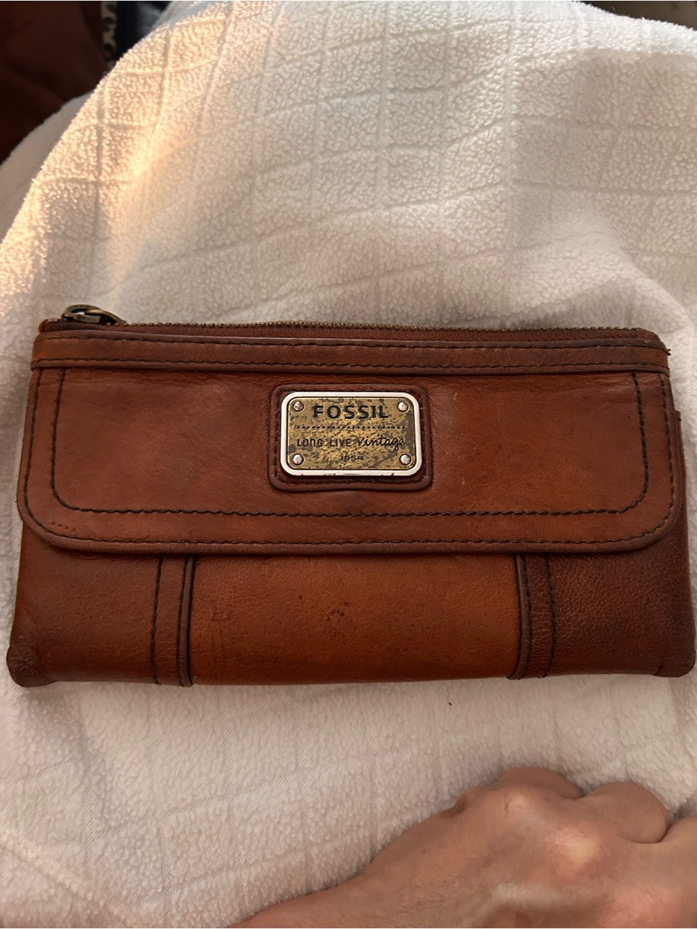 Fossil Brown leather wallet “Long live Vintage” - Picture 7 of 17